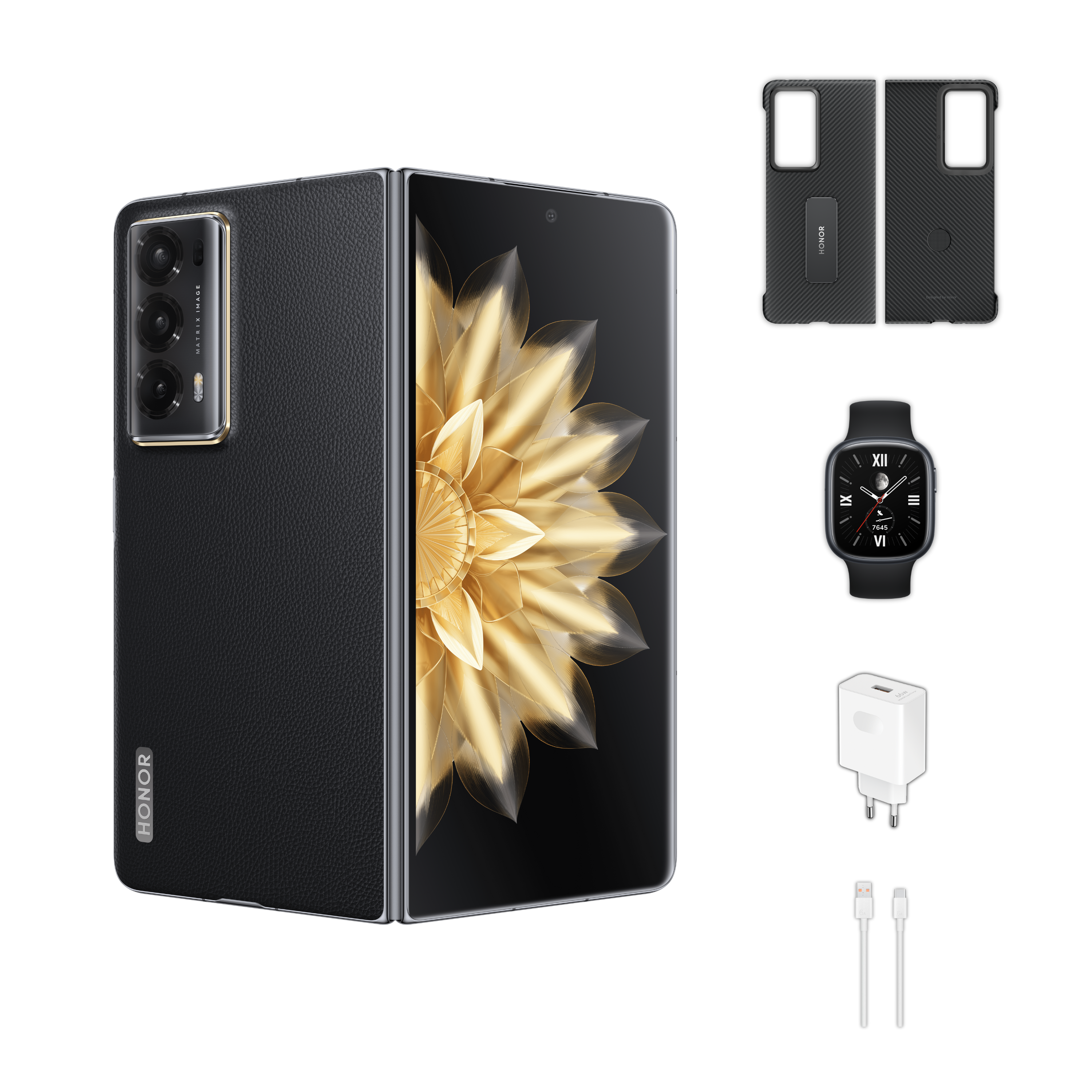 Снимка на Смартфон Honor MAGIC V2 512/16 BK+WATCH 4+CHARGER 66W+ARAMID CASE , 512 GB, 16 GB, Honor, цена 3,599.00 лв