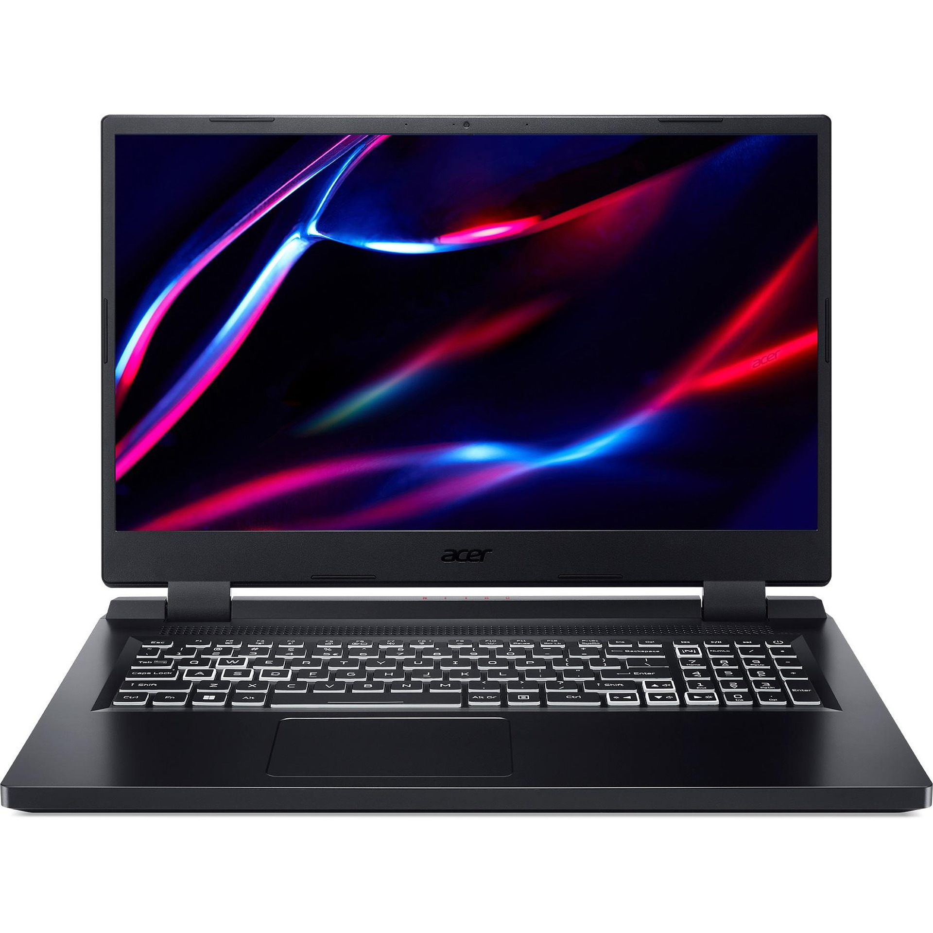Лаптоп ACER NITRO 5 AN517-55-72EN NH.QLFEX.00K , 17.30 , Intel Core i7-12650H (10 cores) , 1000GB SSD , 32 , NVIDIA GeForce RTX 4060 8GB GDDR6 , Без OS