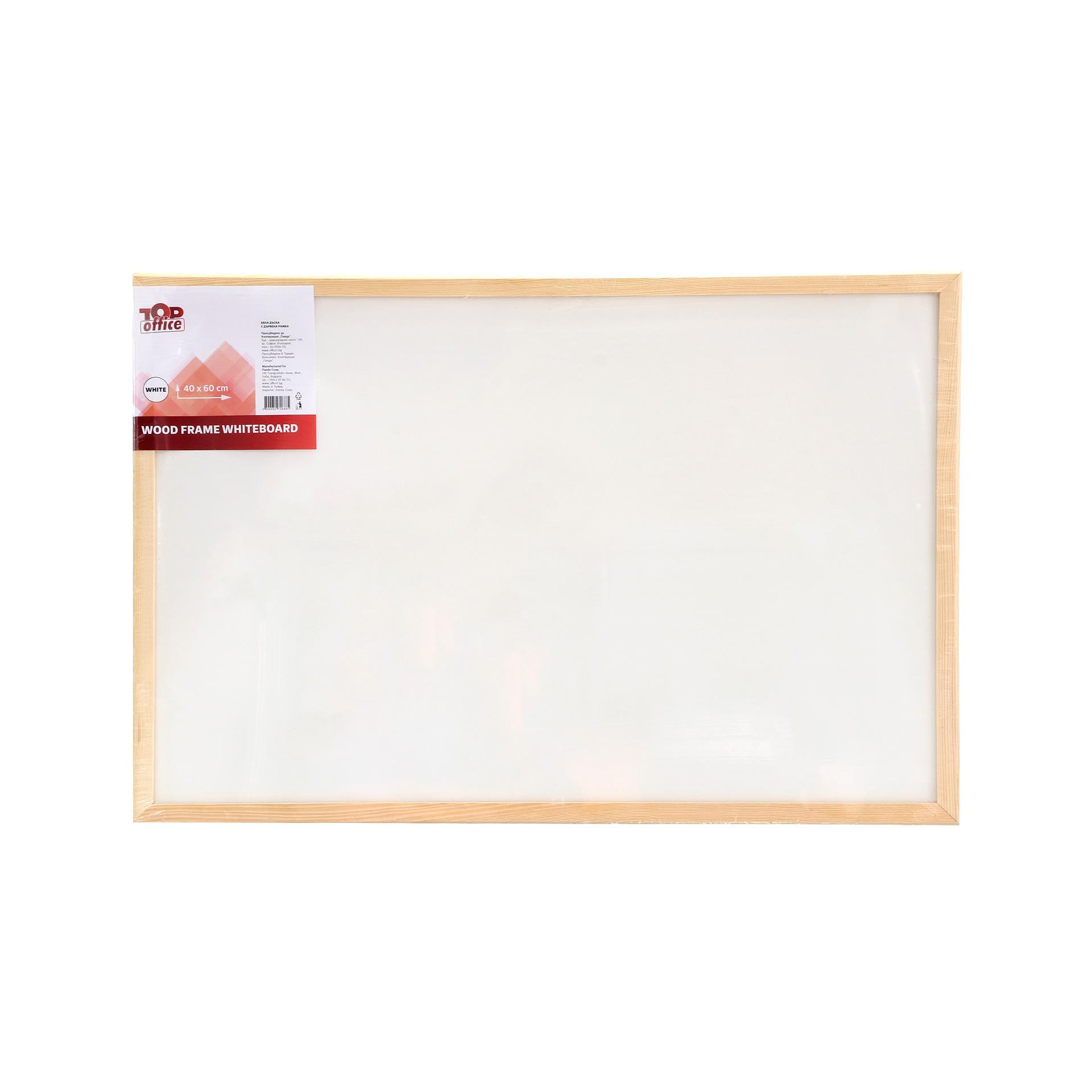 Top Office Бяла дъска, с дървена рамка, 40 x 60 cm от Top Office — продуктова снимка