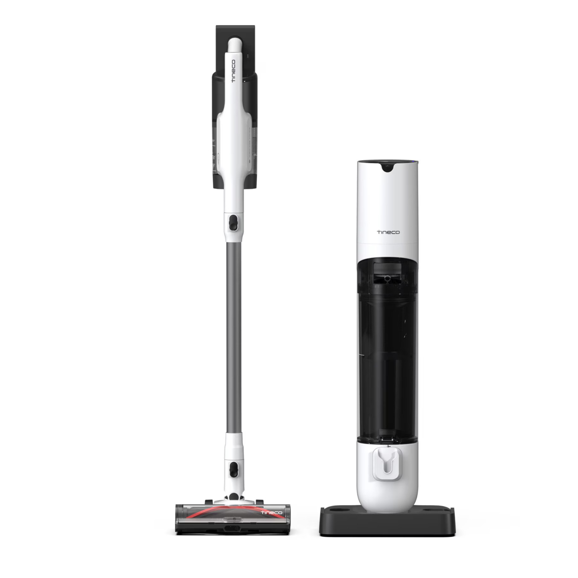 Безкабелна прахосмукачка Tineco Pure ONE Station 5, 450W, 2 режима, 0.45 л + 2.5 л станция, Автономия 70 мин, iLoop сензор, PureCyclone технология, Самопочистване, Бял — снимка на продукта от Tineco