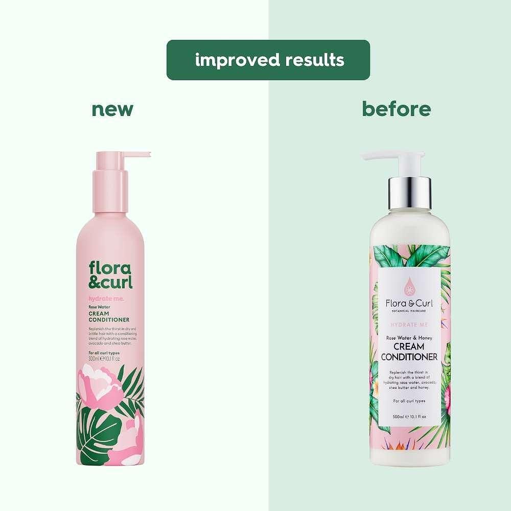 Хидратиращ балсам Flora&Curl Rose Water Cream Conditioner, 300мл от Flora  Curl — продуктова снимка